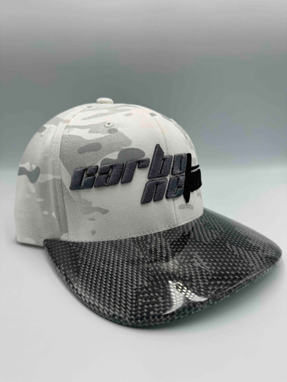 White Camo Carbon Fiber Hat